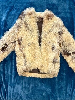 Authentic Vintage Curly Lamb Fur Coat